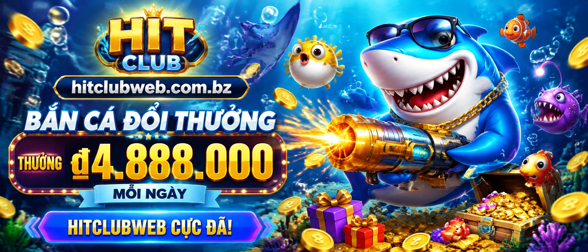 Bắn Cá chủ đề đại dương với giao diện game trên mobile web