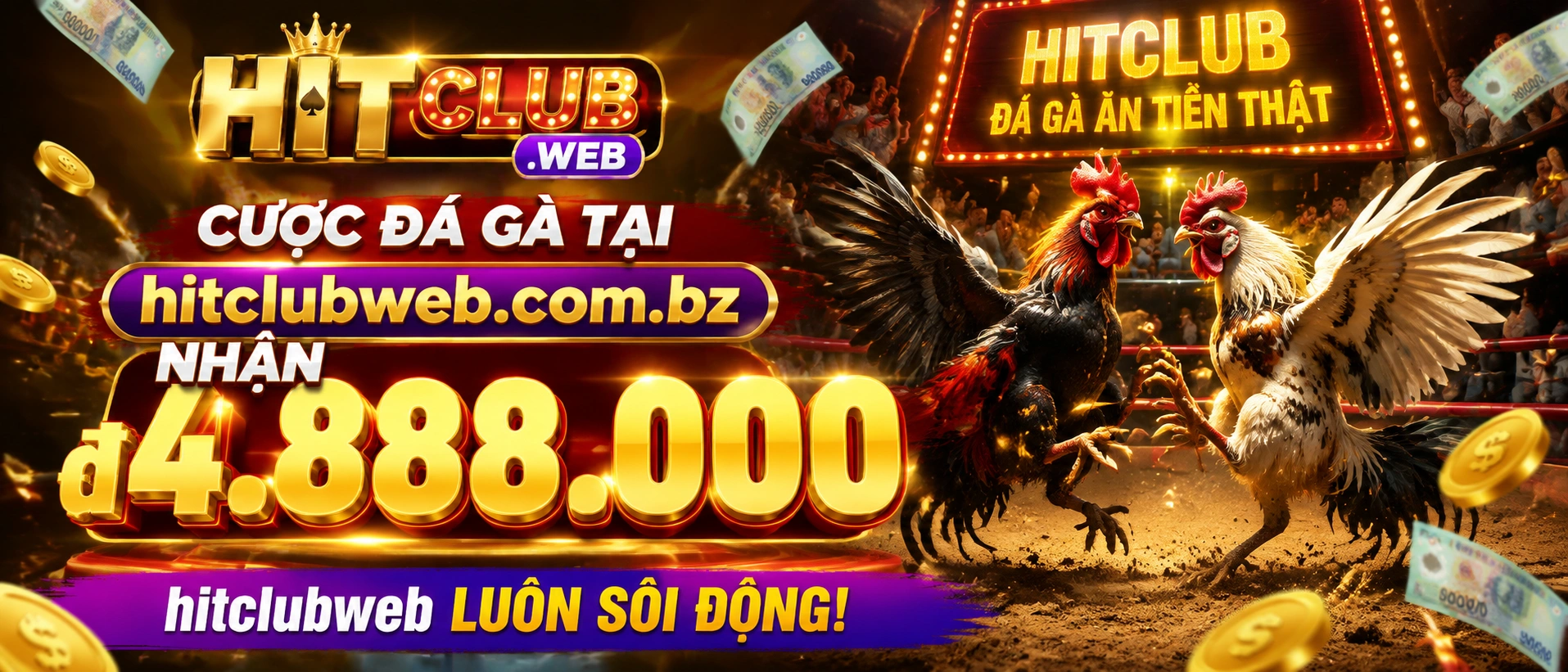 Đá Gà mobile interface trên hitclubweb.com.bz