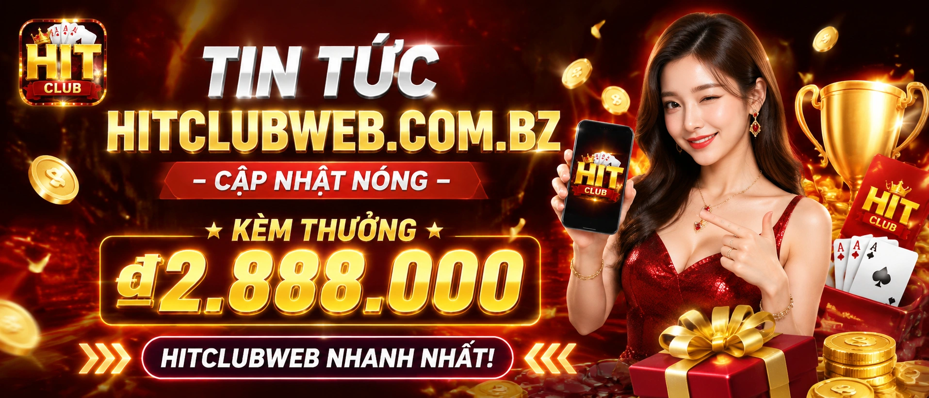 Giao diện tin tức hitclubweb trên nền tối, hiển thị khối cập nhật và chuyên mục rõ ràng